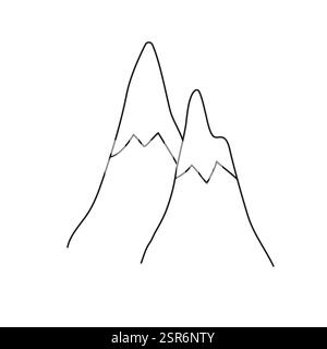 Majestic mountains rise high with snow-capped peaks against a clear sky Stock Vector