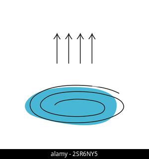 Swirling blue patterns and upward arrows create a dynamic visual representation of movement Stock Vector