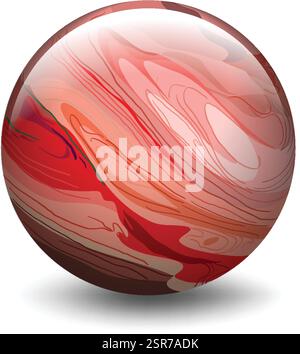 A vibrant, swirling red and orange sphere design Stock Vector