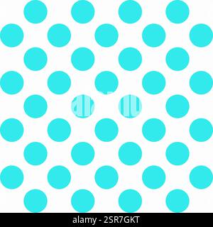 Seamless white and turquoise polka dot pattern. Round circles in modern style. Geometric abstract vector design for print on textile. Minimalistic ret Stock Vector