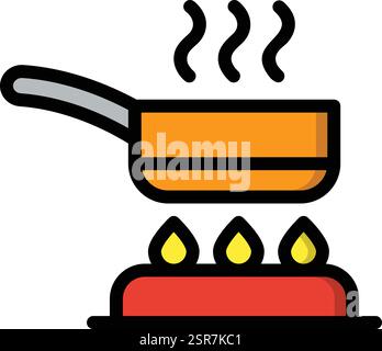 Frying Pan Vector Icon Design Illustration Stock Vector