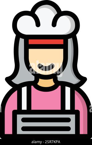Female Chef Vector Icon Design Illustration Stock Vector