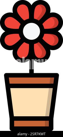 Plant Pot Vector Icon Design Illustration Stock Vector