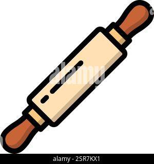 Rolling Pin Vector Icon Design Illustration Stock Vector