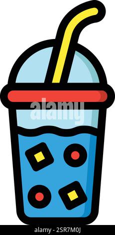 Iced Coffee Vector Icon Design Illustration Stock Vector