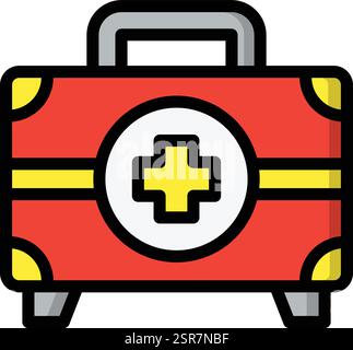 First Aid Kit Vector Icon Design Illustration Stock Vector