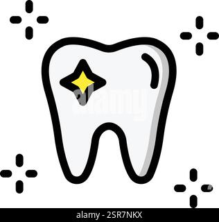 Clean Tooth Vector Icon Design Illustration Stock Vector