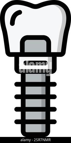 Dental Implant Vector Icon Design Illustration Stock Vector