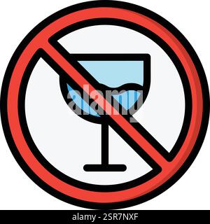 Alcohol Prohibition Vector Icon Design Illustration Stock Vector