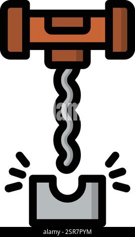 Corkscrew Vector Icon Design Illustration Stock Vector