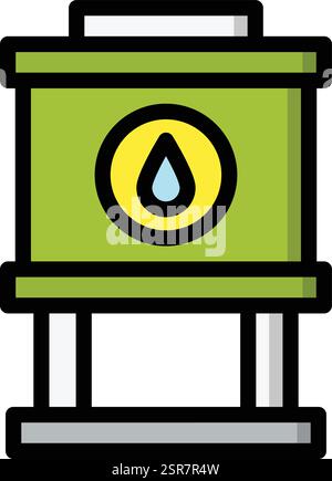 Water Tank Vector Icon Design Illustration Stock Vector