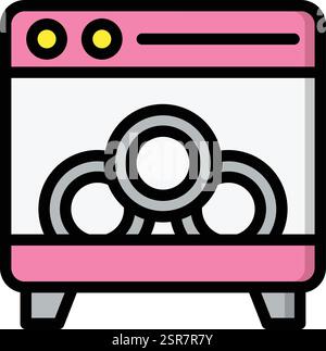 Dishwasher Vector Icon Design Illustration Stock Vector