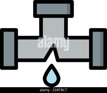 Damage Pipe Vector Icon Design Illustration Stock Vector