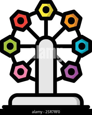 Ferris Wheel Vector Icon Design Illustration Stock Vector