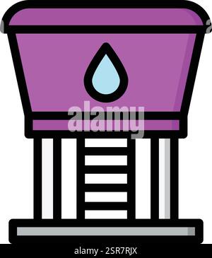 Water Tower Vector Icon Design Illustration Stock Vector