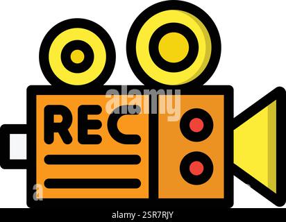 Video Recorder Vector Icon Design Illustration Stock Vector
