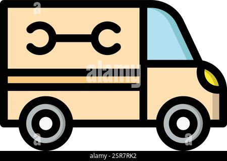 Plumber Truck Vector Icon Design Illustration Stock Vector