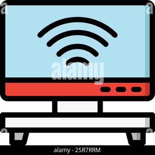 Smart TV Vector Icon Design Illustration Stock Vector