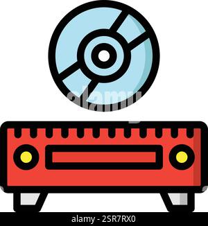 Cd Player Vector Icon Design Illustration Stock Vector