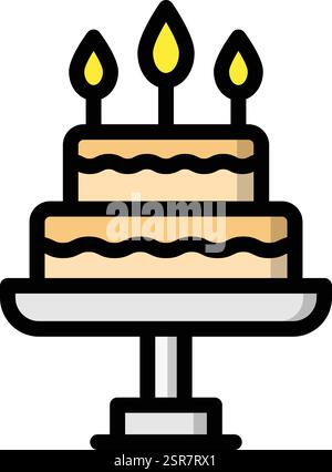 Birthday Cake Vector Icon Design Illustration Stock Vector