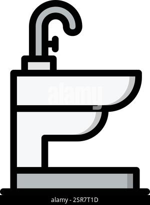 Bidet Vector Icon Design Illustration Stock Vector