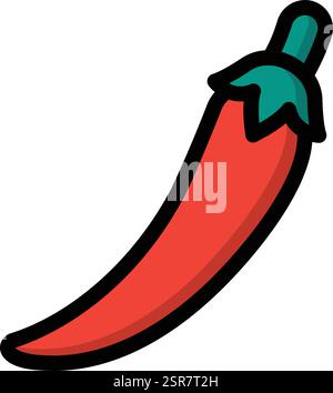 Chili Vector Icon Design Illustration Stock Vector
