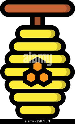 Honey Bee Vector Icon Design Illustration Stock Vector