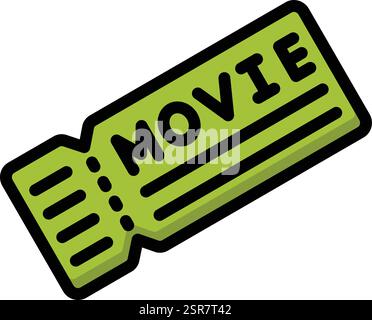 Movie Ticket Vector Icon Design Illustration Stock Vector