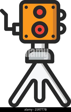 Old camera Vector Icon Design Illustration Stock Vector