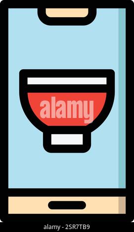 Mobile Recipe Vector Icon Design Illustration Stock Vector