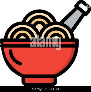 Spaghetti Vector Icon Design Illustration Stock Vector