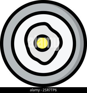 Fried Egg Vector Icon Design Illustration Stock Vector