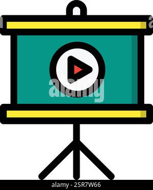 Projector Screen Vector Icon Design Illustration Stock Vector