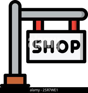 Shop Sign Vector Icon Design Illustration Stock Vector