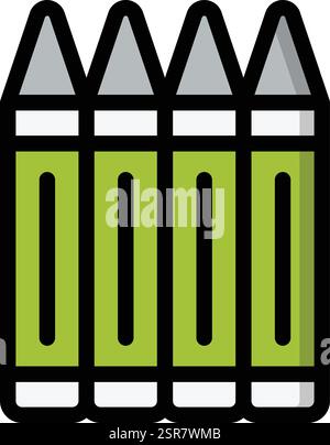 Crayons Vector Icon Design Illustration Stock Vector