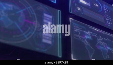 Image of data processing over growth hacking text Stock Photo