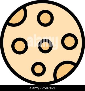 Full Moon Vector Icon Design Illustration Stock Vector