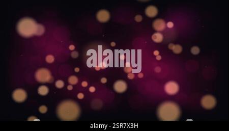 Image of glowing light spots over black background Stock Photo