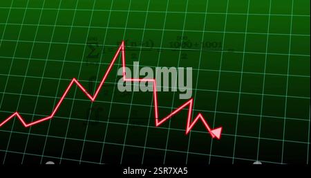 Image of data processing and diagrams over squares Stock Photo