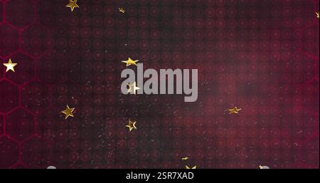 Image of floating spots and stars over black background Stock Photo