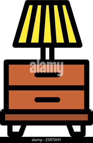 Nightstand Vector Icon Design Illustration Stock Vector