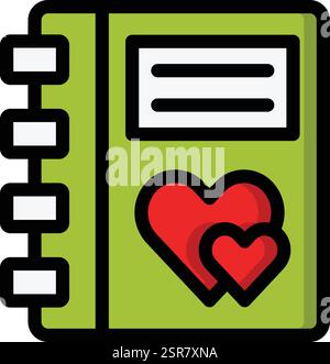 Diary Vector Icon Design Illustration Stock Vector