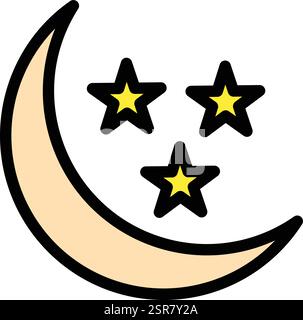 Moon And Star Vector Icon Design Illustration Stock Vector
