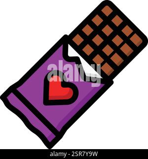 Chocolate Bar Vector Icon Design Illustration Stock Vector