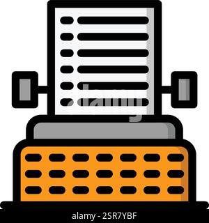 Typewriter Vector Icon Design Illustration Stock Vector