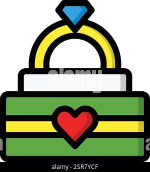 Diamond Ring Vector Icon Design Illustration Stock Vector