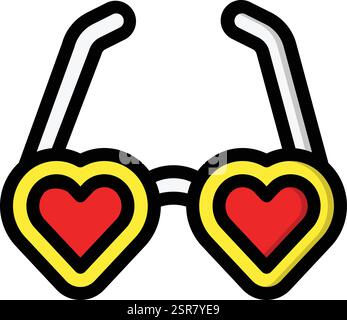 Heart Glasses Vector Icon Design Illustration Stock Vector