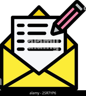 Write Mail Vector Icon Design Illustration Stock Vector