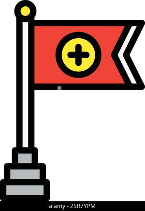 Medieval flag Vector Icon Design Illustration Stock Vector