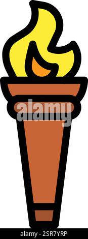 Fire torch Vector Icon Design Illustration Stock Vector